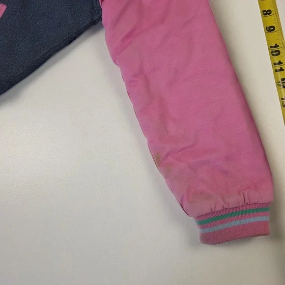 Vintage Disney Store Jacket Girls 10-12 Blue Pink Lizzie McGuire Varsity 2000s - Picture 11 of 14